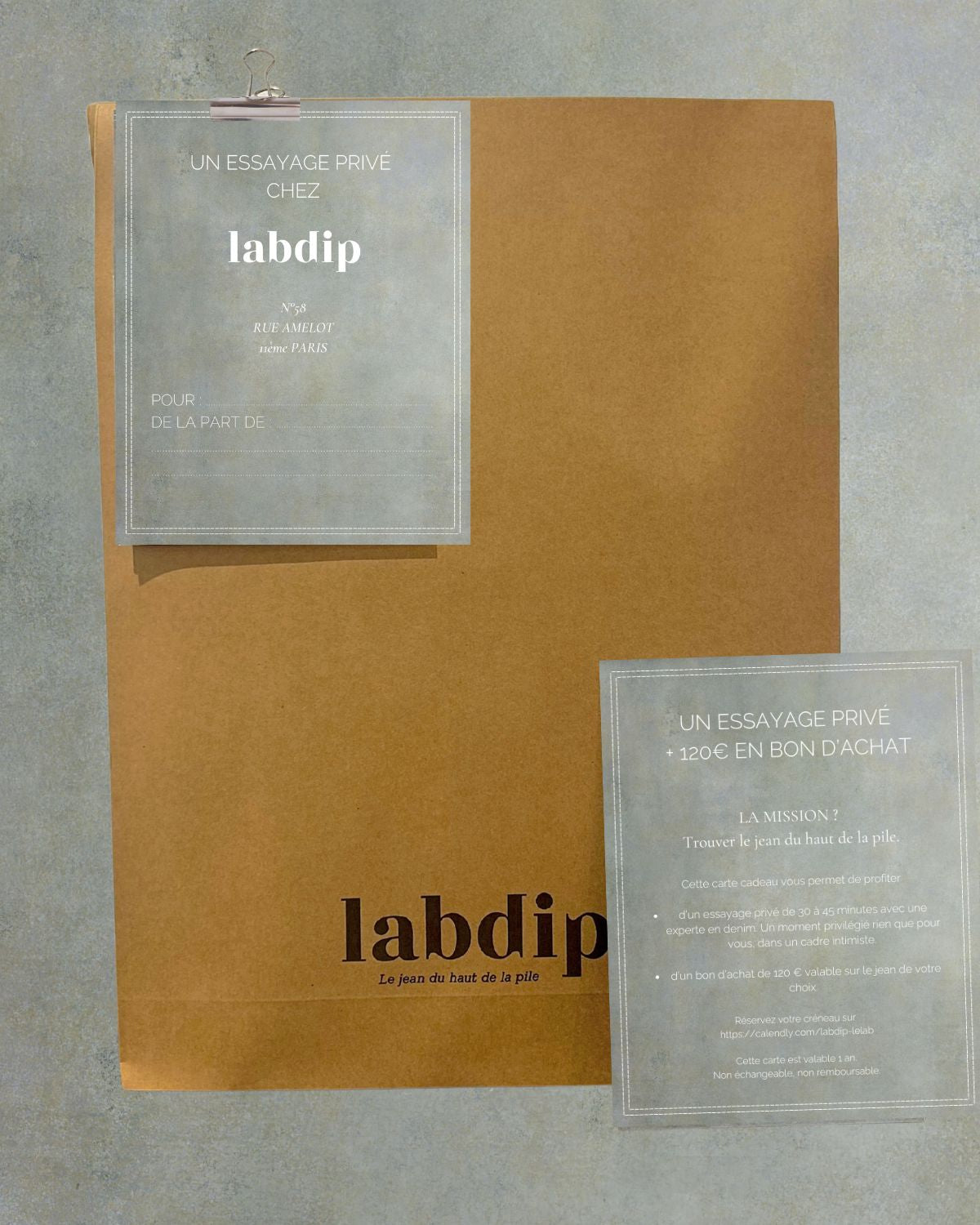 Cartes-cadeaux E-Carte Cadeau Le LAB Essayage Privé Labdip