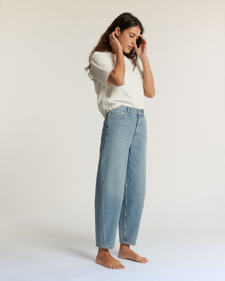 Jean ballon femme 100 coton 